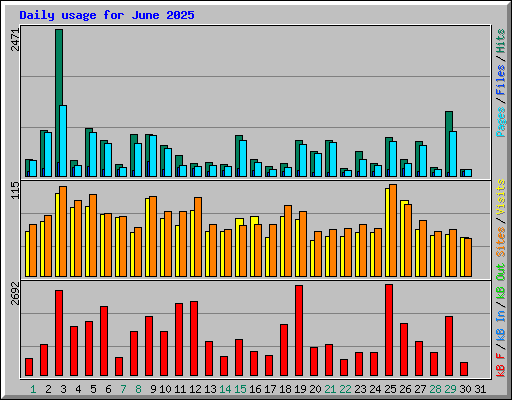 Daily usage for June 2025