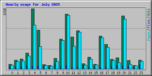 Hourly usage for July 2025