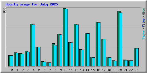 Hourly usage for July 2025